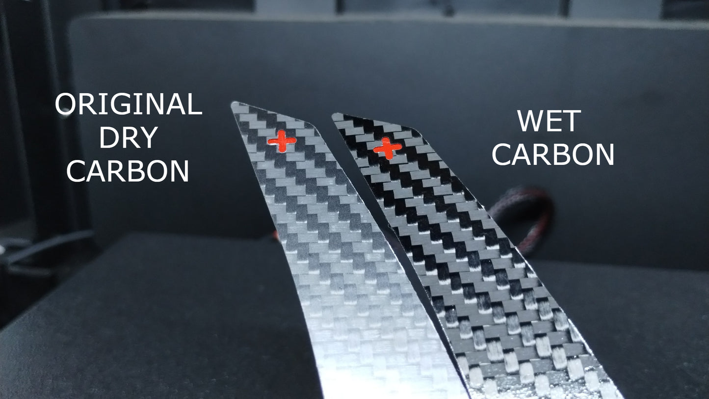 Mitsubishi Carbon Fibre Paddle Shift Extenders - Wet Carbon